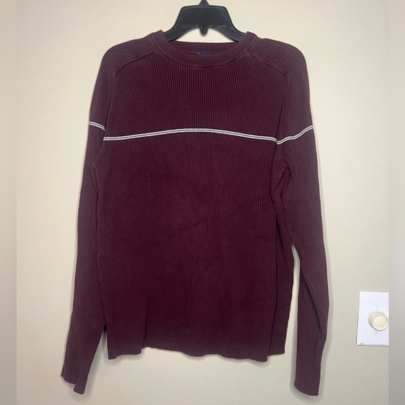 Vintage Gap Men’s Sweater Maroon Stripe 2003 - Picture 1 of 11